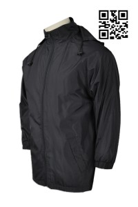 J671 設計純色連帽風褸  網上下單淨色風褸  Varsity jacket  度身訂造風褸  風褸製衣廠 